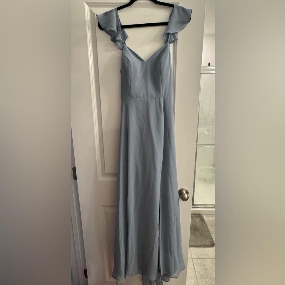 Azazie dusty blue Everett dress